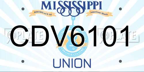 CDV6101 Mississippi License Plate