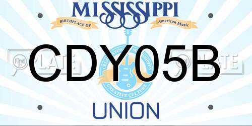CDY05B Mississippi License Plate