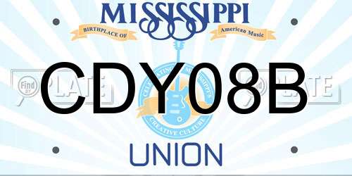 CDY08B Mississippi License Plate