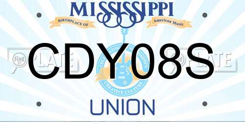 CDY08S Mississippi License Plate
