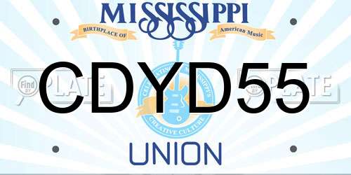 CDYD55 Mississippi License Plate