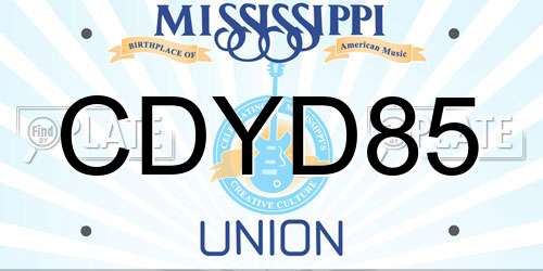 CDYD85 Mississippi License Plate