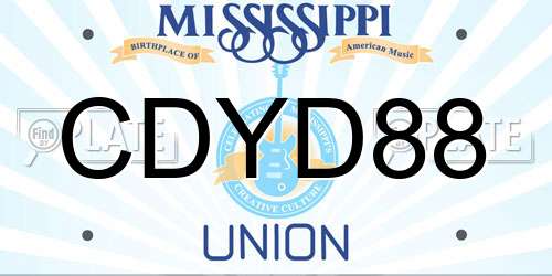 CDYD88 Mississippi License Plate