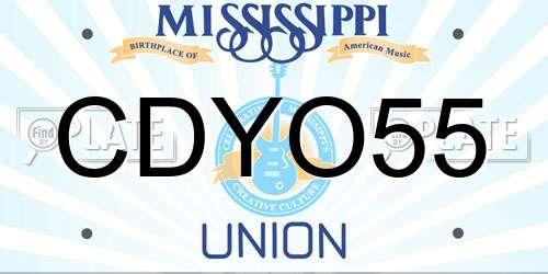 CDYO55 Mississippi License Plate