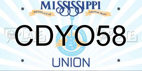 CDYO58 Mississippi License Plate
