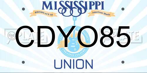 CDYO85 Mississippi License Plate
