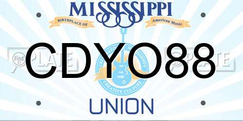 CDYO88 Mississippi License Plate
