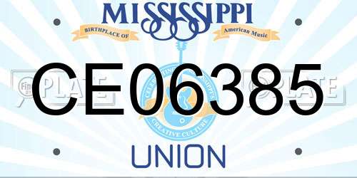 CE06385 Mississippi License Plate