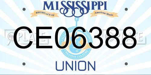 CE06388 Mississippi License Plate