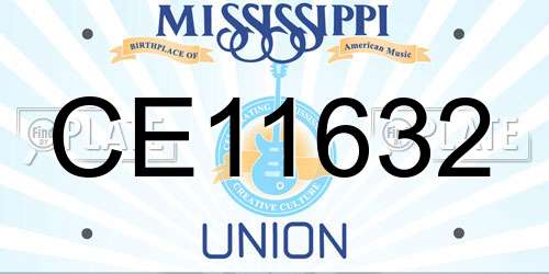 CE11632 Mississippi License Plate