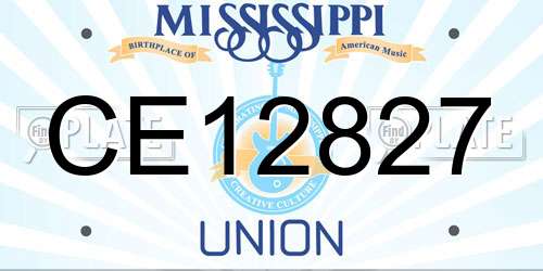 CE12827 Mississippi License Plate
