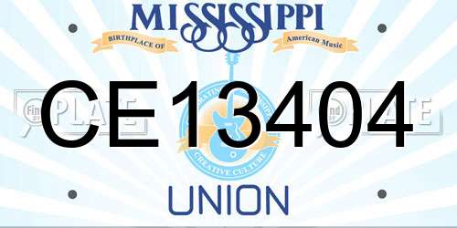 CE13404 Mississippi License Plate