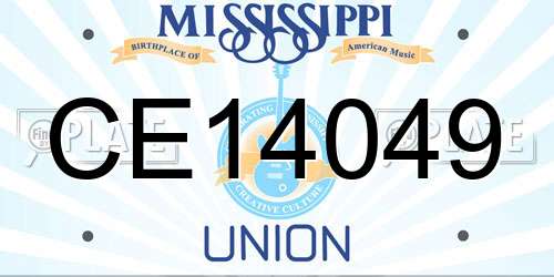 CE14049 Mississippi License Plate
