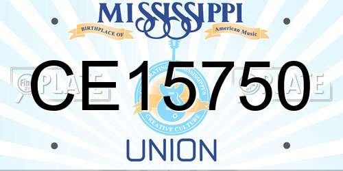 CE15750 Mississippi License Plate