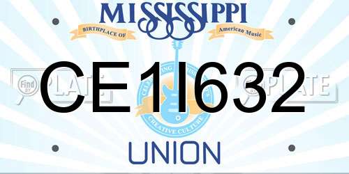 CE1I632 Mississippi License Plate