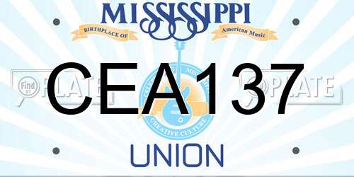 CEA137 Mississippi License Plate