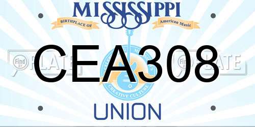 CEA308 Mississippi License Plate