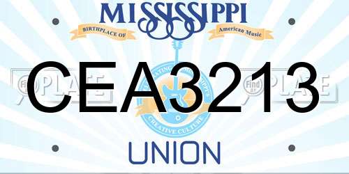 CEA3213 Mississippi License Plate