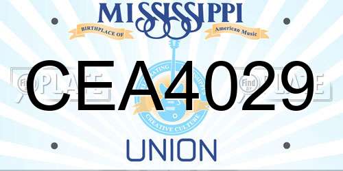 CEA4029 Mississippi License Plate