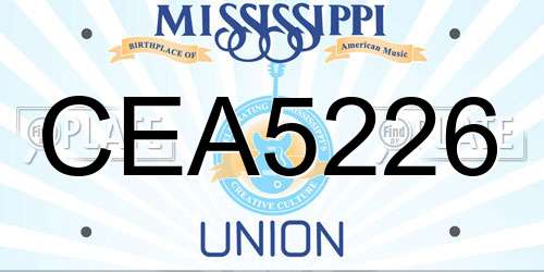 CEA5226 Mississippi License Plate