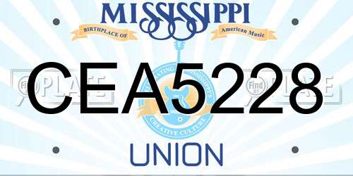 CEA5228 Mississippi License Plate