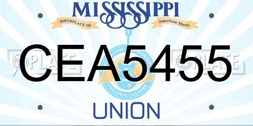CEA5455 Mississippi License Plate