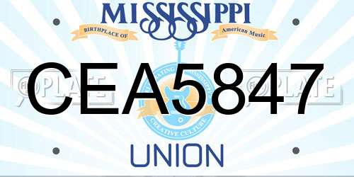 CEA5847 Mississippi License Plate