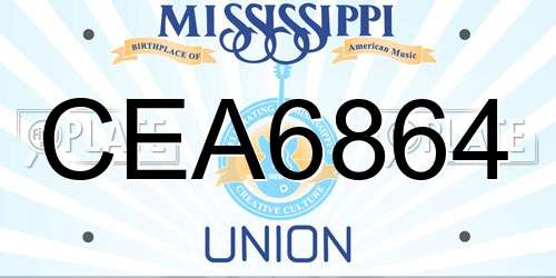 CEA6864 Mississippi License Plate