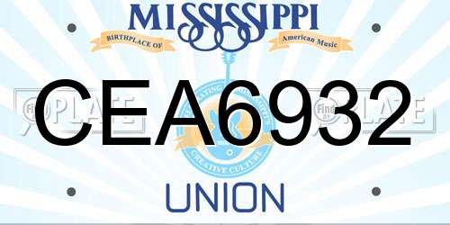 CEA6932 Mississippi License Plate