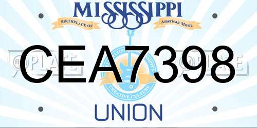 CEA7398 Mississippi License Plate