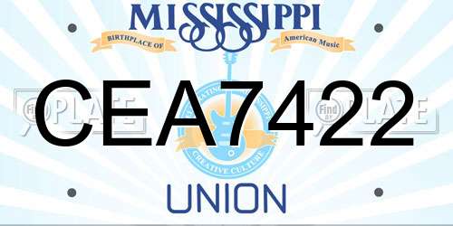 CEA7422 Mississippi License Plate
