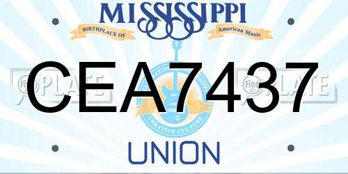 CEA7437 Mississippi License Plate