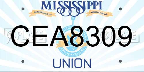 CEA8309 Mississippi License Plate