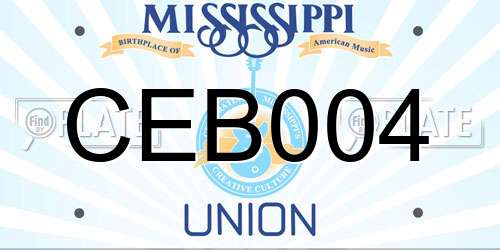 CEB004 Mississippi License Plate