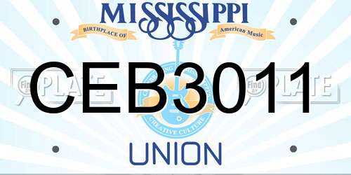 CEB3011 Mississippi License Plate