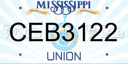 CEB3122 Mississippi License Plate