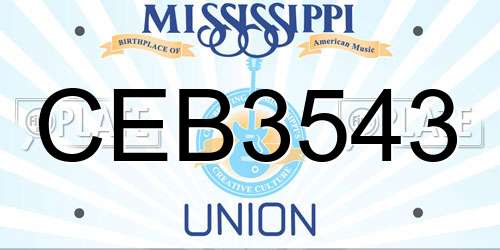 CEB3543 Mississippi License Plate