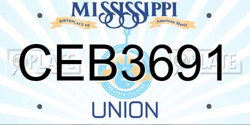 CEB3691 Mississippi License Plate