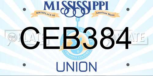 CEB384 Mississippi License Plate