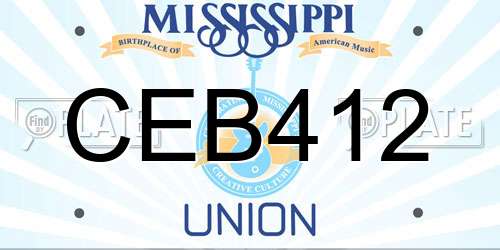 CEB412 Mississippi License Plate