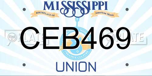 CEB469 Mississippi License Plate
