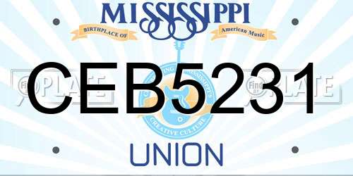 CEB5231 Mississippi License Plate