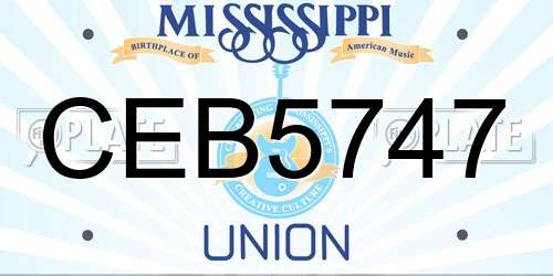 CEB5747 Mississippi License Plate