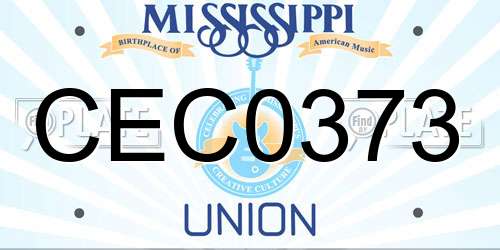 CEC0373 Mississippi License Plate