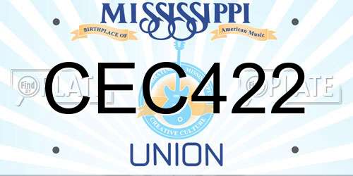 CEC422 Mississippi License Plate