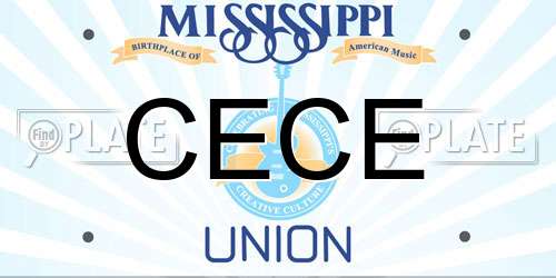 CECE Mississippi License Plate