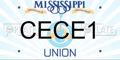 CECE1 Mississippi License Plate