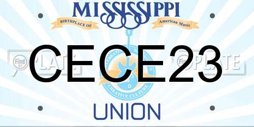 CECE23 Mississippi License Plate