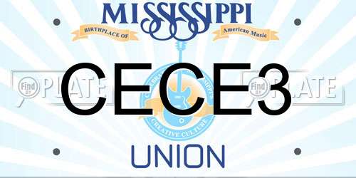 CECE3 Mississippi License Plate
