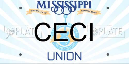 CECI Mississippi License Plate